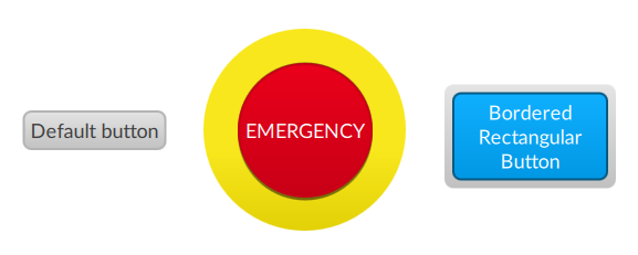 graphic showing three different button styles