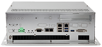 This image shows the 6300B-PBC performance wall mount Box PC without a fan.